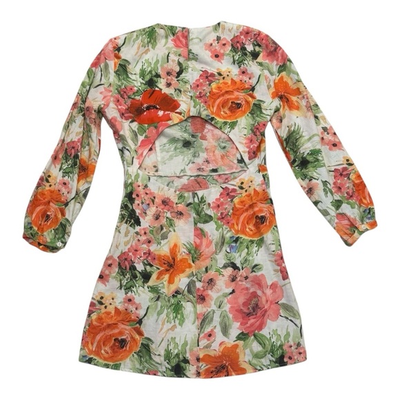 ZARA Floral Print Linen Mini Naya Dress 
 XS Garden Party Spring Easter Vacation - Picture 5 of 9